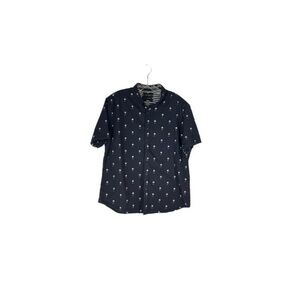 Denim & Flower by Ricky Singh Short Sleeve Men's Button Up‎ Blue XL